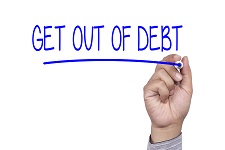 debt or debt free sign